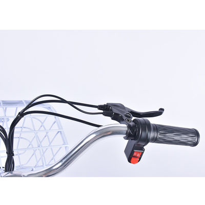Składany lekki elektryczny rower szosowy 6 biegów z przednim koszem